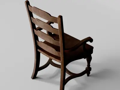 Old Wooden Chair  3D model