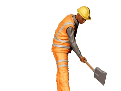 N3 Railway Track Worker with Shovel 3D print model