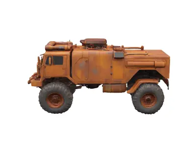 sci fi rusty truck 6x6 3D model