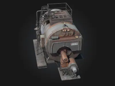 Industrial Boiler Unit  Heavy-Duty Power for Industrial Scenes 3D model