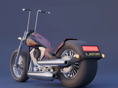 Old school motor cycle Free 3D model