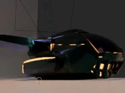 Spaceship Cruiser Low-poly 3D model