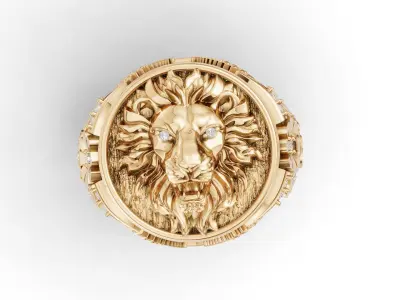 Lion Ring 3D print model