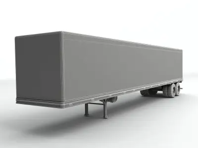 Box Trailer For Semi Truck UPS Low-poly 3D model