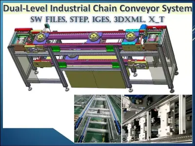 Dual-Level Industrial Chain Conveyor System 3D model