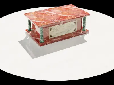 Altar 3D model marble casket Low-poly 3D model