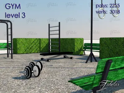 Gym Level Low-poly 3D model 2