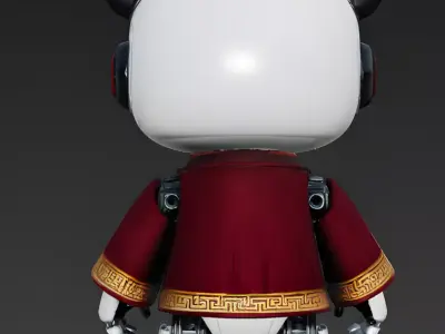 Robotic Panda Character 3D Model Low-poly 3D model