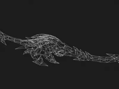 Futuristic Sword Low-poly 3D model 21
