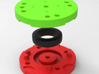 Mold for diecast truck tire 2 Scale 1 to 25 3D print model