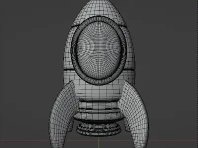Sci-fi Rocket with Cartoon Style 3D model