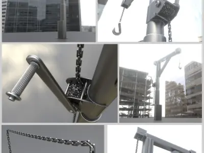Metal Hand Crane collection 3D Model Pack