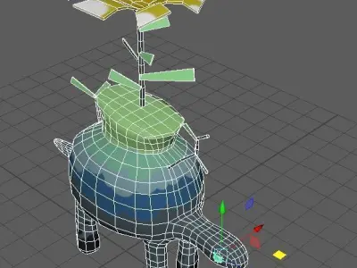 Stylized Plant Turtle Dinosaur Fully Rigged Lowpoly Low-poly 3D model
