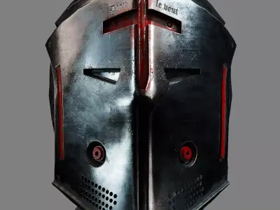 Crusader helmet Free low-poly 3D model purchase