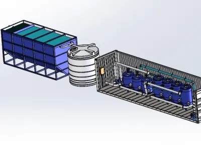 40KL Water Treatment System - Detailed -Editable 3D Model 3D model