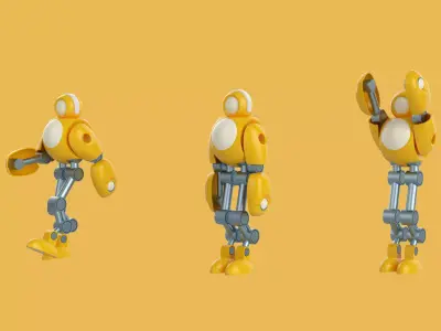 The Radiant Automaton  A Yellow Robot Model 3D model