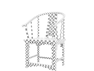 Chinese Elm Horseshoe Chair 3D model