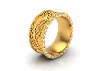 0154 - Antique Band Gold Ring 3D print model