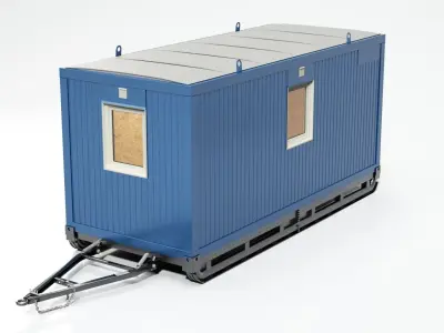 TRAILER container on wheels 3D model