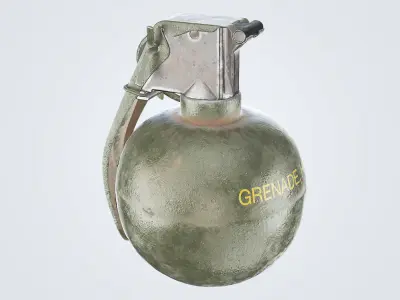M67 Grenade Low-poly 3D model 5