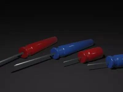 Four Screwdrivers Low-poly 3D model