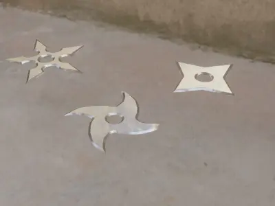 Ninja Shurikens Low-poly 3D model