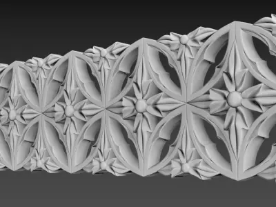 Gothic seamless ornament 01 3D print model