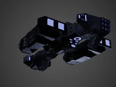 Spaceship Low-poly 3D model 3