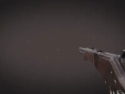 Western rifle  Low-poly 3D model