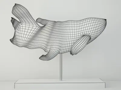 Swimming Koi Statue 3D model