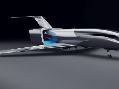 Generic Futuristic Airplane 3D model