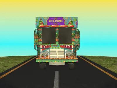 Indian Truck Model Type 1 Low-poly 3D model