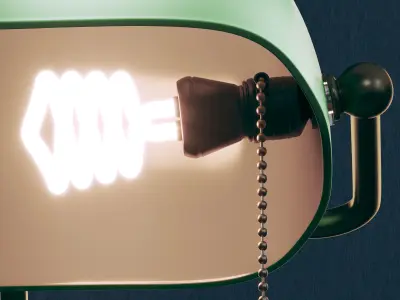 Bankers table lamp 3D model