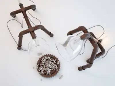 Table lamps Dogs 3D model