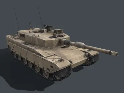 Type 90 Main Battle Tank Low-poly 3D model purchase