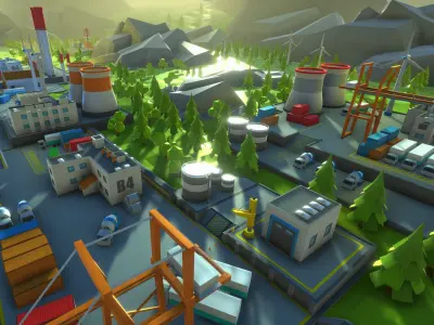 Unity Low Poly Dock Low-poly 3D model