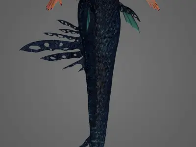 Mermaid with tail 3D model