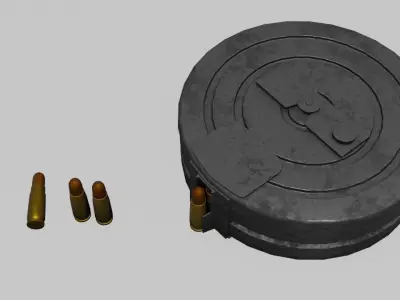 PPSh-41 Low-poly 3D model