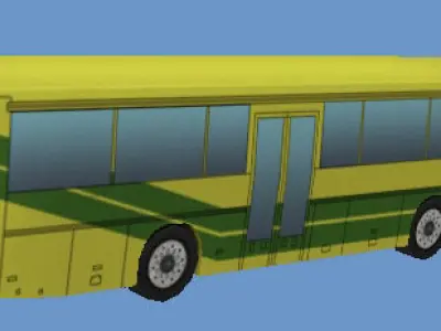 Airport Bus Low-poly 3D model