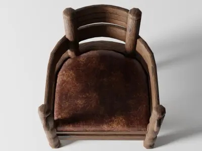 Medieval Chair Low-poly 3D model purchase