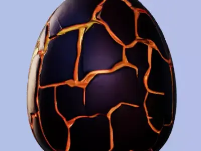 AI-generated 3D volcano lava dragon egg Free low-poly 3D model