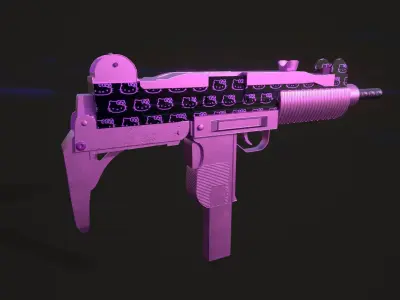 Submachine Gun UZI SMG  Kitty Design Low-poly 3D model