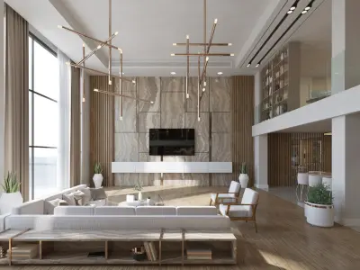 Luxury Modern Loft Villa Interior 3D model