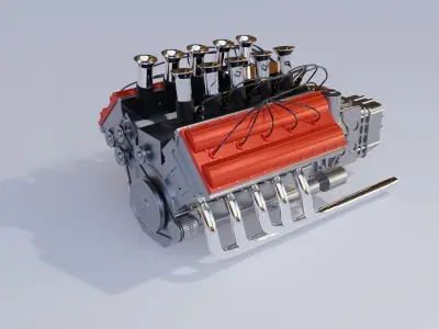 V10 car engine 3D model 3D model