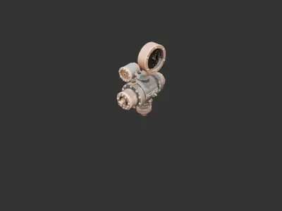 Steampunk Pressure Valve Low-poly 3D model