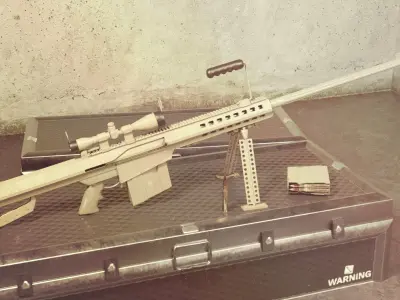 M82 Barrett Game Ready 5 Textures Low-poly 3D model purchase