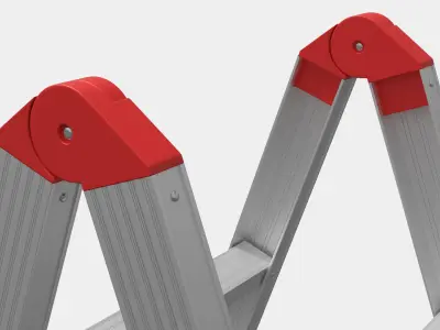 Aluminum Folding Ladder 5 Step 3D model