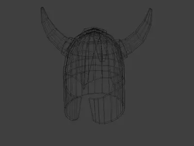 Stylized Viking Helmet Game Asset Low-poly 3D model