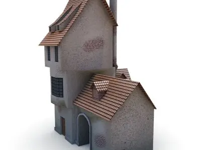 Medieval Building 27 Old Blacksmith House Low-poly 3D model