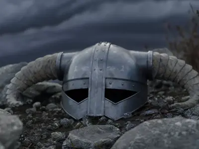 Legendary Skyrim Helmet Low-poly 3D model